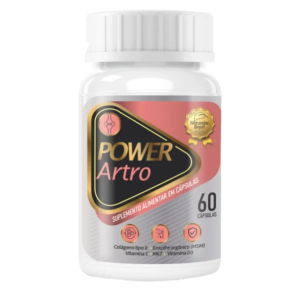 Power Artro – Suplemento para articulações com Colágeno Tipo II, Cúrcuma e Vitaminas